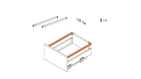 AXIS PRO Комплект продольных релингов для системы AXISPRO L-400 мм, белый