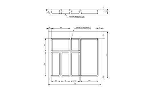 Лоток GTV для ящика 600 AXISPACE, белый