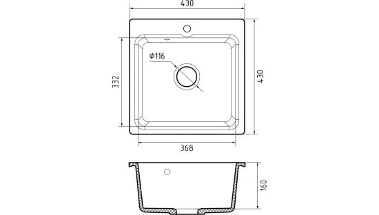 Мойка GranFest SMART 430, цвета Черный