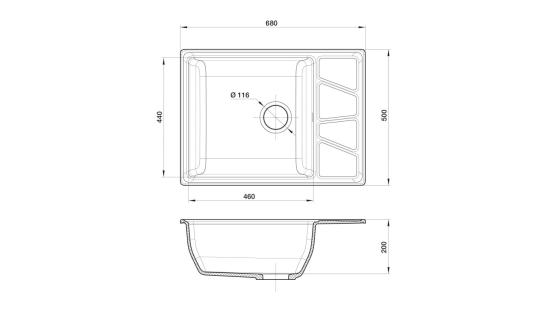 Мойка GranFest VERTEX 680L, цвета Иней
