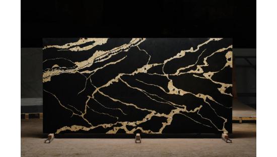 Кварцевый агломерат 786 Calacatta Back Gold Primax