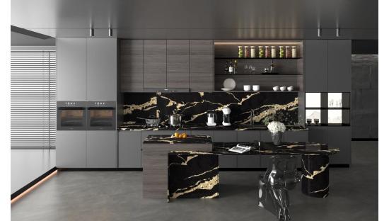 Кварцевый агломерат 786 Calacatta Back Gold Primax